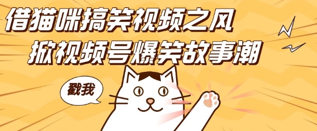 借猫咪搞笑视频之风，掀视频号爆笑故事潮，轻松日入四位数，无门槛快速入门!-云壹网创