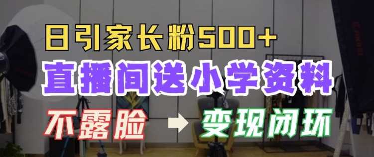 直播间送小学资料，每天引流家长粉500+，变现闭环模式【揭秘】-云壹网创