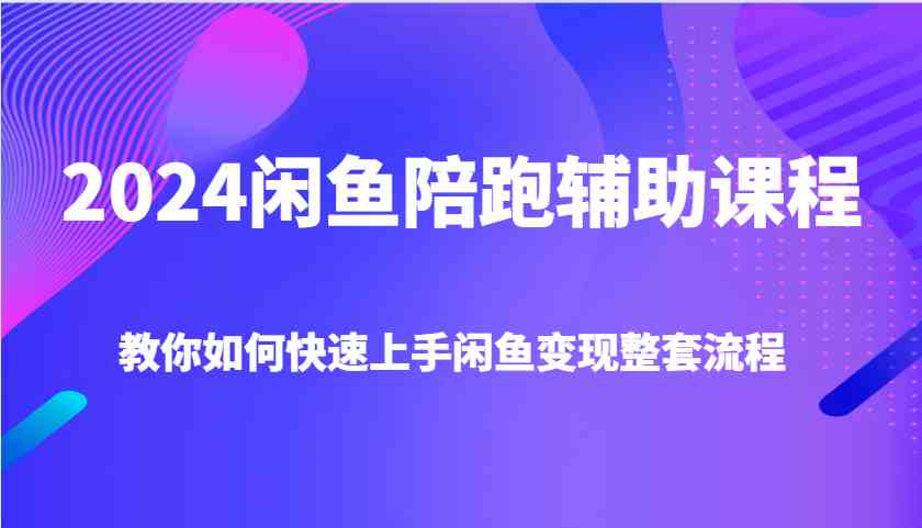 2024闲鱼陪跑辅助课程，教你如何快速上手闲鱼变现整套流程-云壹网创