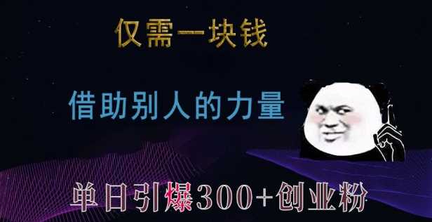 仅需一块钱，借助别人的力量，单日引爆300+创业粉、兼职粉【揭秘】-云壹网创