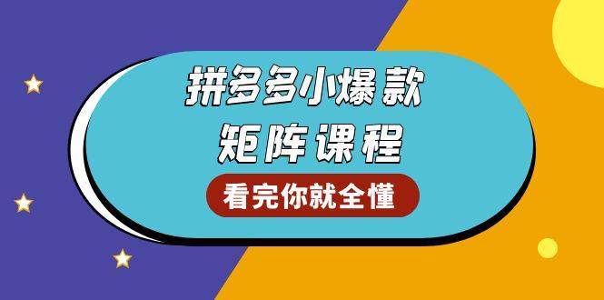 （13699期）拼多多爆款矩阵课程：教你测出店铺爆款，优化销量，提升GMV，打造爆款群-云壹网创