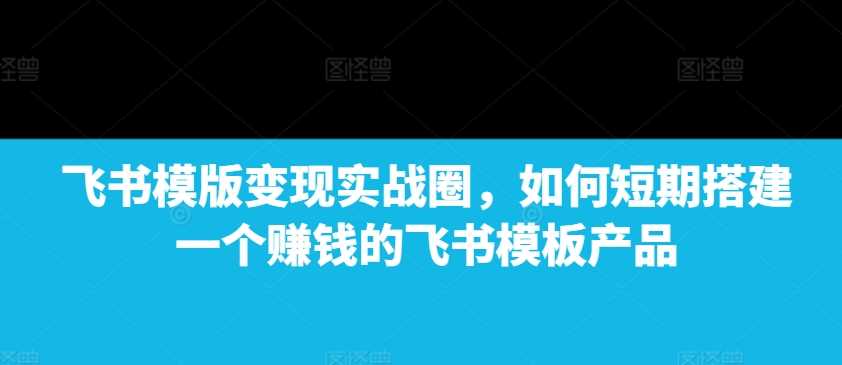 飞书模版变现实战圈，如何短期搭建一个赚钱的飞书模板产品-云壹网创