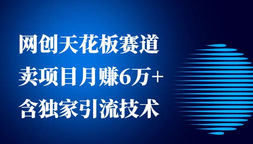 网创天花板赛道，卖项目月赚6万 ，含独家引流技术(共26节课)-云壹网创