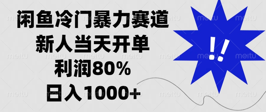闲鱼冷门暴力赛道，新人当天开单，利润80%，日入1000-云壹网创