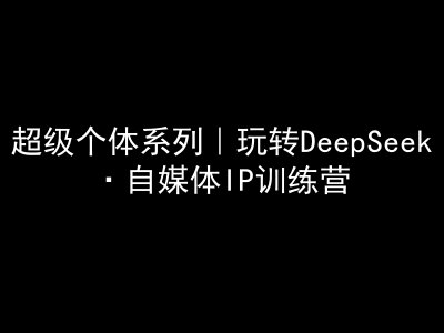 超级个体系列，玩转DeepSeek·自媒体IP训练营，deepseek教程-云壹网创