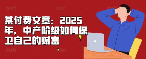 某付费文章：2025年，中产阶级如何保卫自己的财富-云壹网创