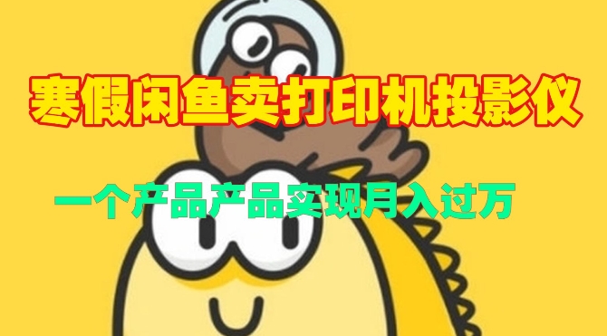 寒假闲鱼卖打印机、投影仪，一个产品产品实现月入过W-云壹网创