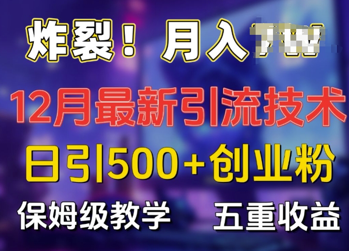 炸裂!揭秘12月最新日引流500 精准创业粉，多重收益保姆级教学-云壹网创