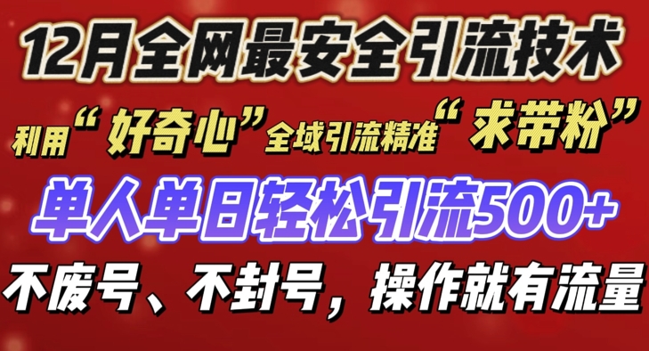 12 月份全网最安全引流创业粉技术来袭，不封号不废号，有操作就有流量【揭秘】-云壹网创