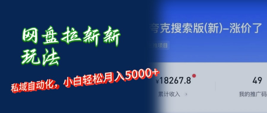（12141期）网盘拉新+私域运营，小白轻松月入5000+！-云壹网创