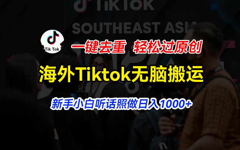 （11487期）海外Tiktok短视频无脑搬运，一键去重轻松过原创，新手小白听话照做日入1000+-云壹网创