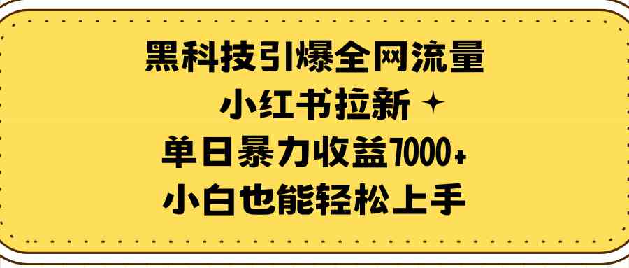 （9679期）黑科技引爆全网流量小红书拉新，单日暴力收益7000+，小白也能轻松上手-云壹网创