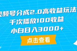 （9716期）视频号分成2.0高收益玩法，千次播放100收益，小白日入3000+-云壹网创