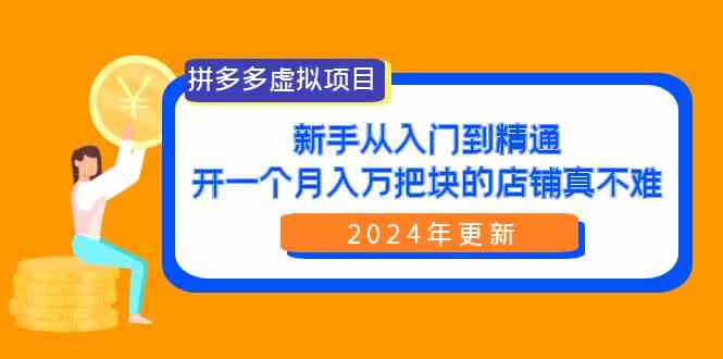 （9744期）拼多多虚拟项目：入门到精通，开一个月入万把块的店铺 真不难（24年更新）-云壹网创