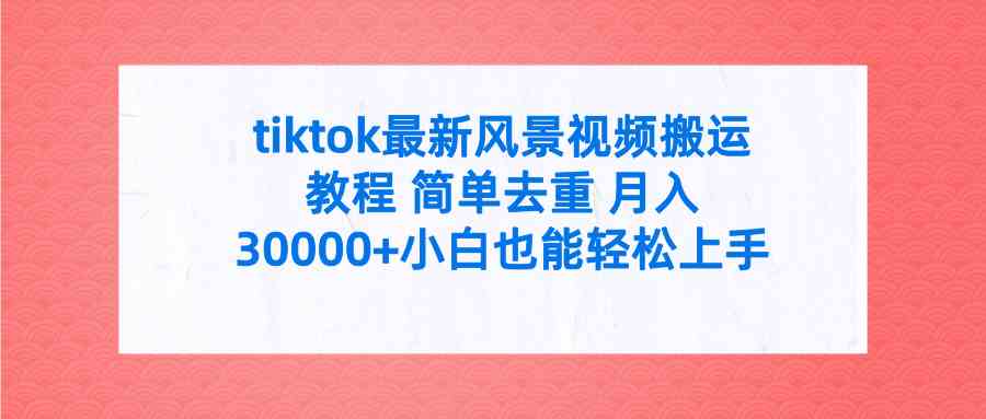 （9804期）tiktok最新风景视频搬运教程 简单去重 月入30000+附全套工具-云壹网创