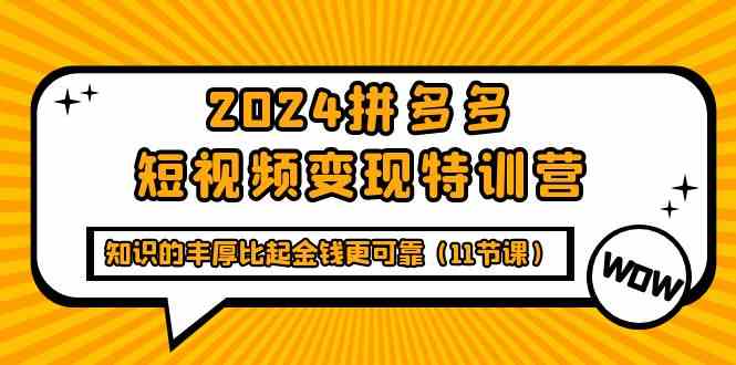 （9817期）2024拼多多短视频变现特训营，知识的丰厚比起金钱更可靠（11节课）-云壹网创