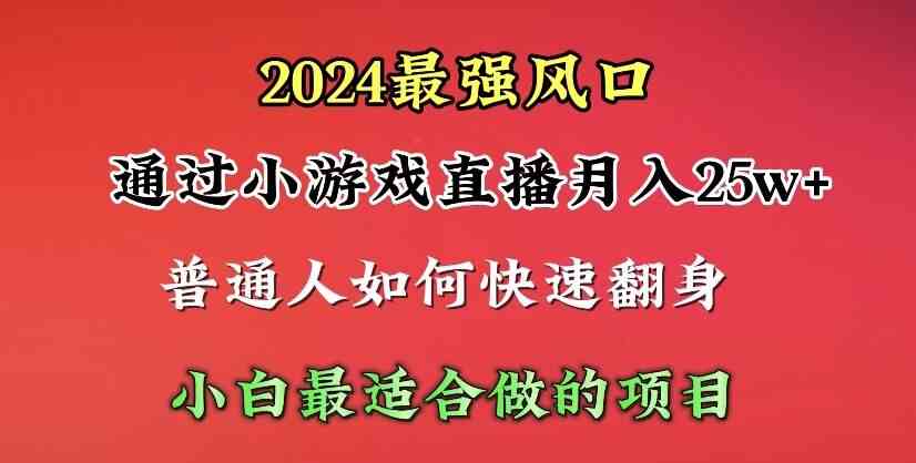（10020期）2024年最强风口，通过小游戏直播月入25w+单日收益5000+小白最适合做的项目-云壹网创
