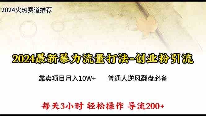 （10151期）2024年最新暴力流量打法，每日导入300+，靠卖项目月入10W+-云壹网创