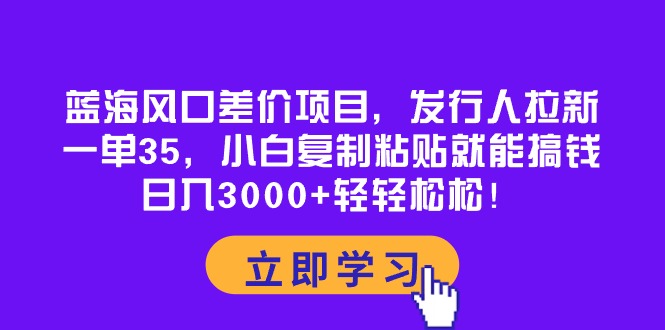 （10272期）蓝海风口差价项目，发行人拉新，一单35，小白复制粘贴就能搞钱！日入30…-云壹网创