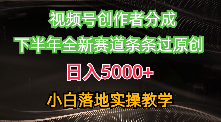 （10294期）视频号创作者分成最新玩法，日入5000+  下半年全新赛道条条过原创，小…-云壹网创