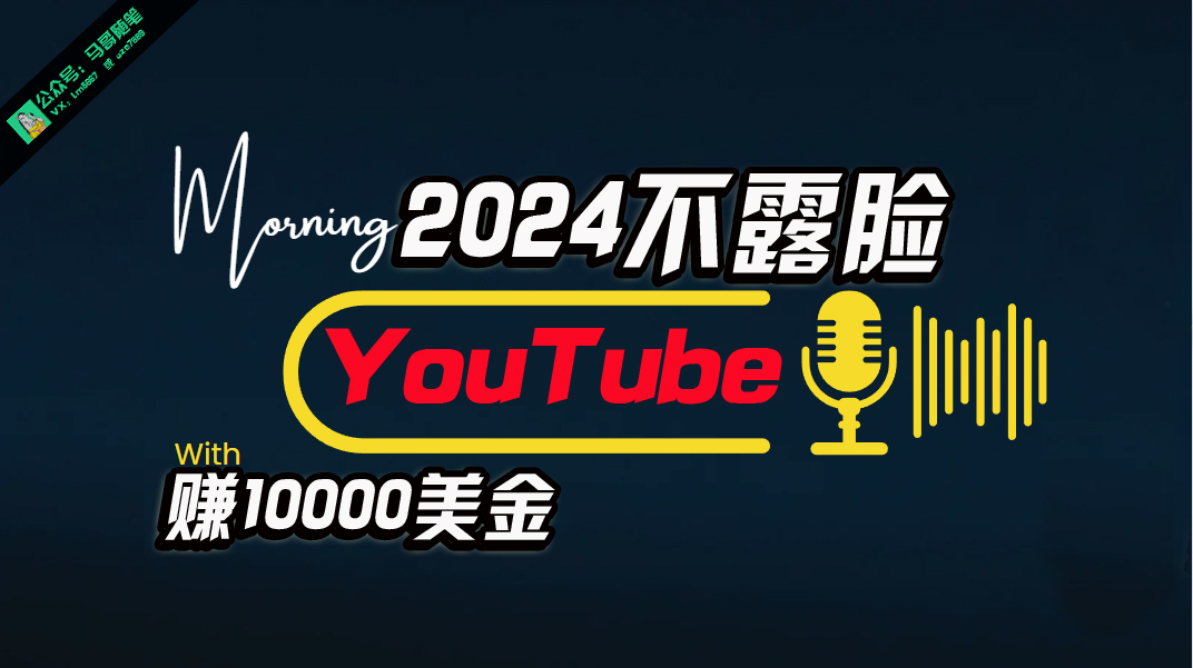（10348期）AI做不露脸YouTube赚$10000月，傻瓜式操作，小白可做，简单粗暴-云壹网创