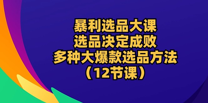 （10521期）暴利 选品大课：选品决定成败，教你多种大爆款选品方法（12节课）-云壹网创