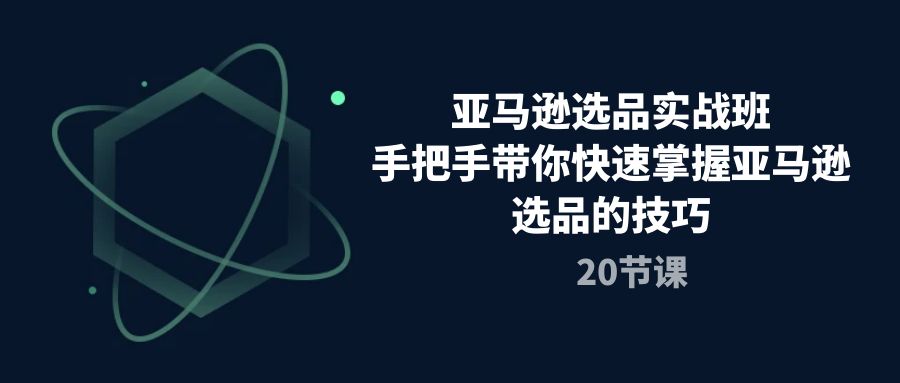 (10533期)亚马逊选品实战班,手把手带你快速掌握亚马逊选品的技巧(20节课)-云壹网创