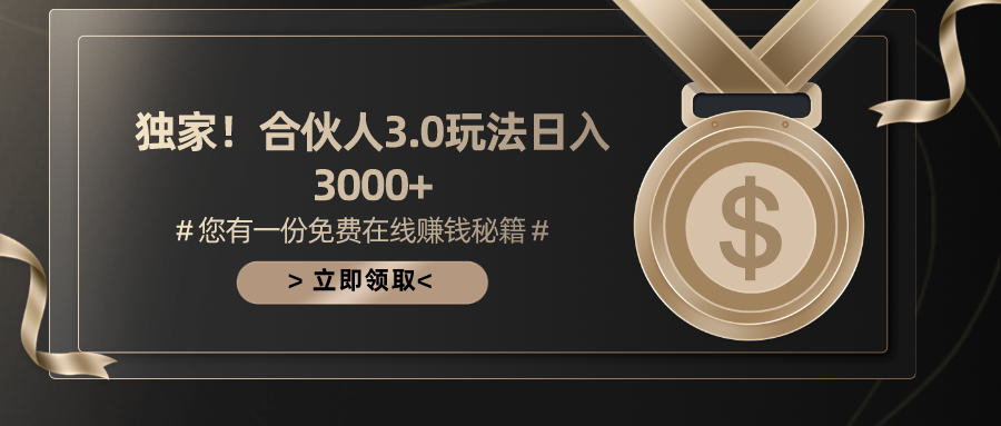 （10727期）游戏合伙人3.0，日入3000+，无限扩大的蓝海项目-云壹网创