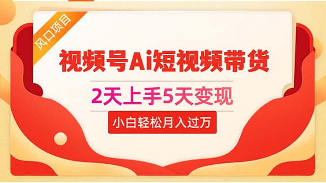 （10807期）2天上手5天变现视频号Ai短视频带货0粉丝0基础小白轻松月入过万-云壹网创