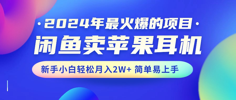 （10863期）2024年最火爆的项目，闲鱼卖苹果耳机，新手小白轻松月入2W+简单易上手-云壹网创