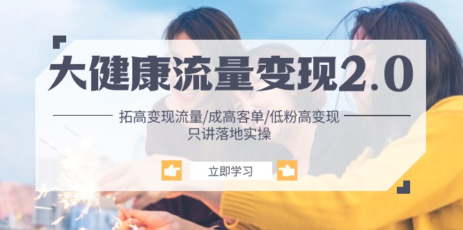 （10871期）大健康 流量 变现2.0：拓高变现 流量/成高客单/低粉高变现/只讲落地实战-云壹网创