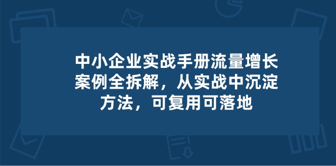 （10889期）中小 企业 实操手册-流量增长案例拆解，从实操中沉淀方法，可复用可落地-云壹网创