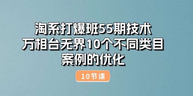 (10996期)淘系打爆班55期技术:万相台无界10个不同类目案例的优化(10节)-云壹网创