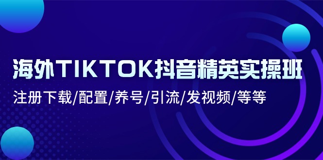 (10998期)海外TIKTOK抖音精英实操班:注册下载/配置/养号/引流/发视频/等等-云壹网创