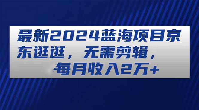 (11041期)最新2024蓝海项目京东逛逛,无需剪辑,每月收入2万+-云壹网创