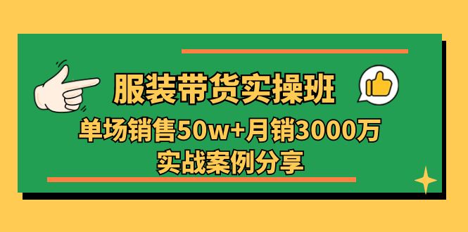 （11071期）服装带货实操培训班：单场销售50w+月销3000万实战案例分享（27节）-云壹网创