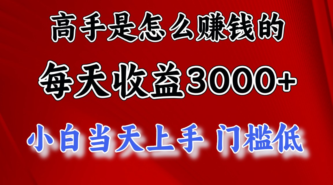 （11228期）高手是怎么赚钱的，一天收益3000+ 这是穷人逆风翻盘的一个项目，非常…-云壹网创