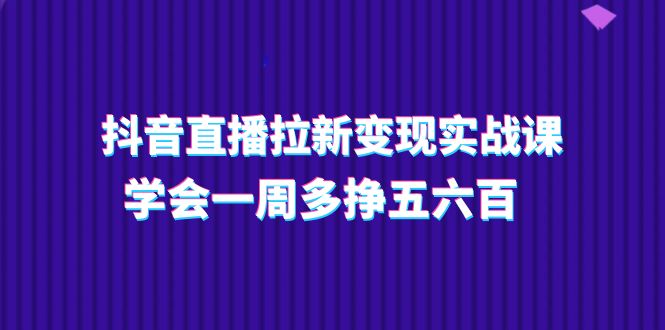 （11254期）抖音直播拉新变现实操课，学会一周多挣五六百（15节课）-云壹网创