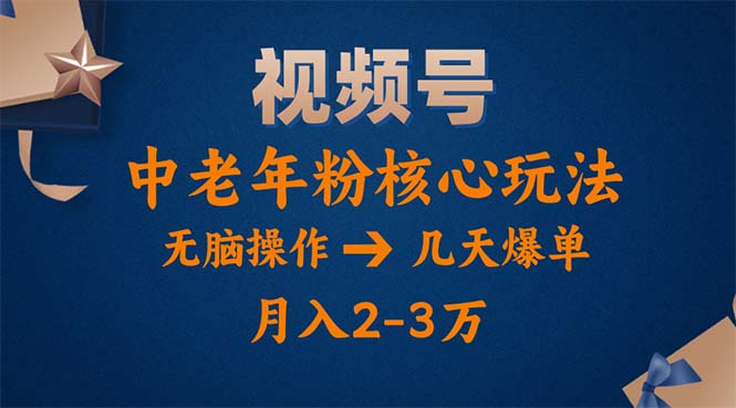 （11288期）视频号火爆玩法，高端中老年粉核心打法，无脑操作，一天十分钟，月入两万-云壹网创