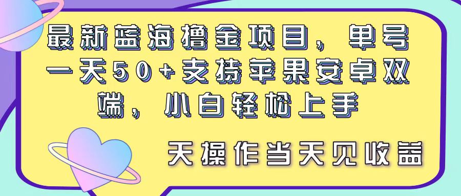 （11290期）最新蓝海撸金项目，单号一天50+， 支持苹果安卓双端，小白轻松上手 当…-云壹网创