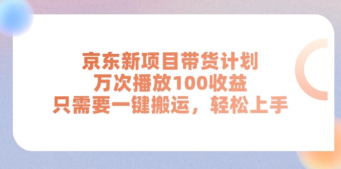 (11300期)京东新项目带货计划,万次播放100收益,只需要一键搬运,轻松上手-云壹网创