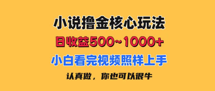 (11461期)小说撸金核心玩法,日收益500-1000+,小白看完照样上手,0成本有手就行-云壹网创