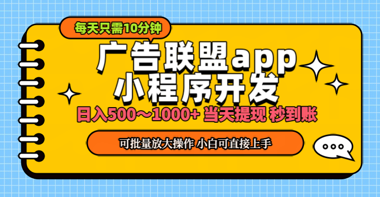 （11645期）小程序开发 广告赚钱 日入500~1000+ 小白轻松上手！-云壹网创
