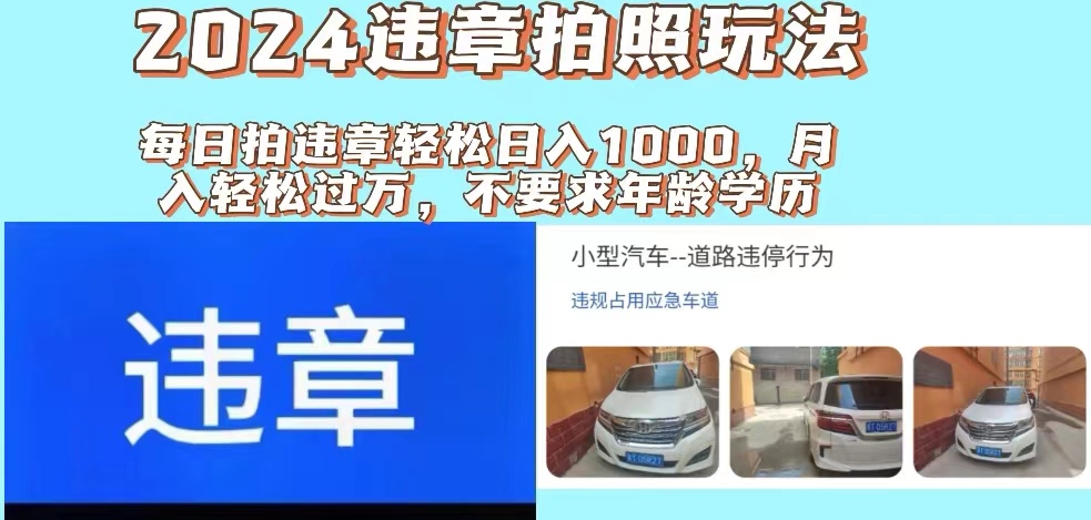 （11743期）2024违章拍照新玩法，推广躺赚+拍照赚钱双模式，日入1000+-云壹网创