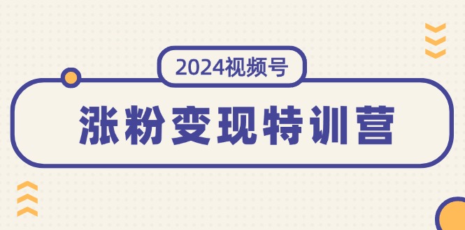 （11779期）2024视频号-涨粉变现特训营：一站式打造稳定视频号涨粉变现模式（10节）-云壹网创