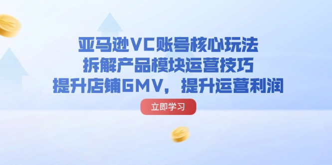 （11848期）亚马逊VC账号核心玩法，拆解产品模块运营技巧，提升店铺GMV，提升运营利润-云壹网创