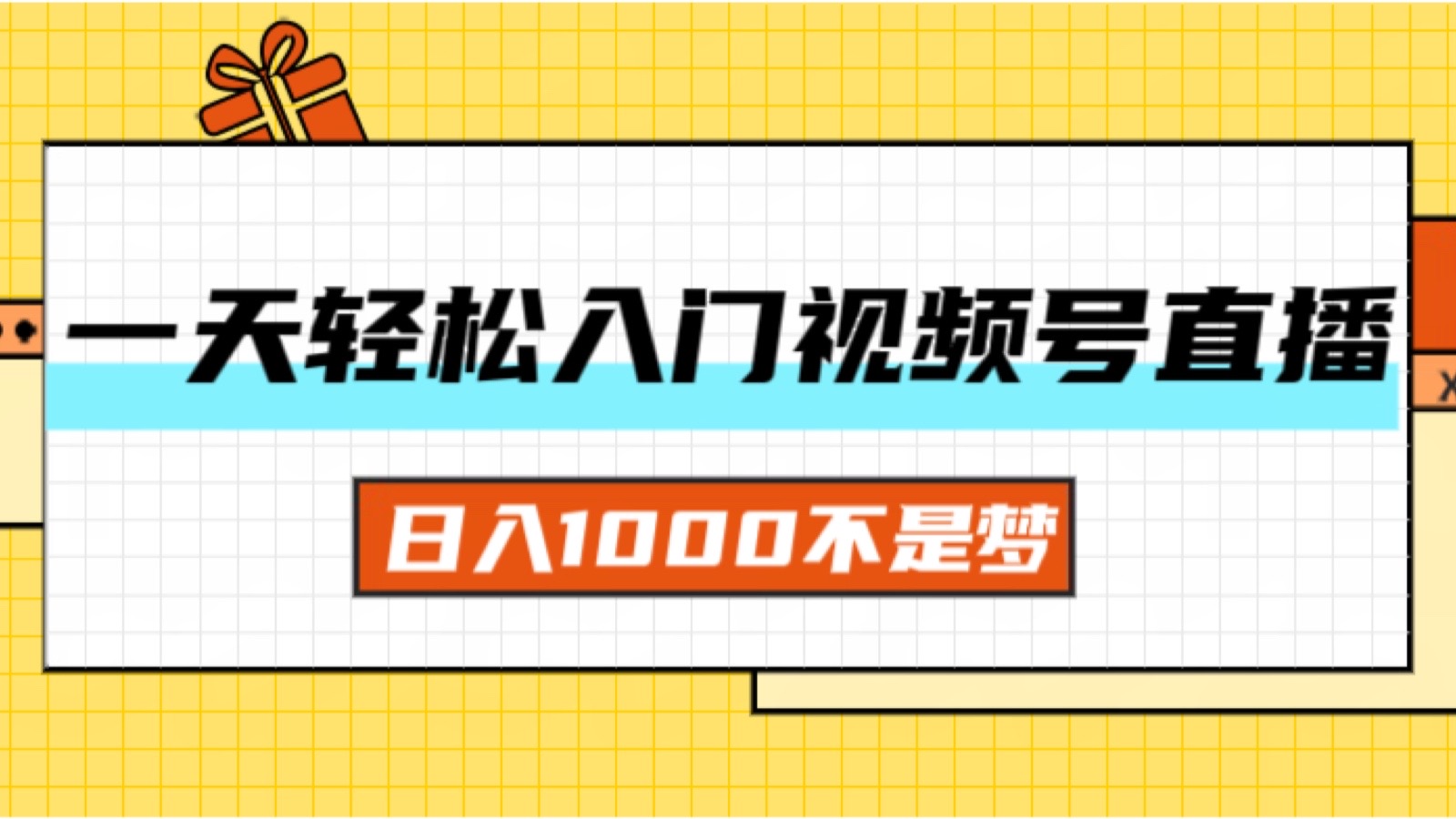 (11906期)一天入门视频号直播带货,日入1000不是梦-云壹网创
