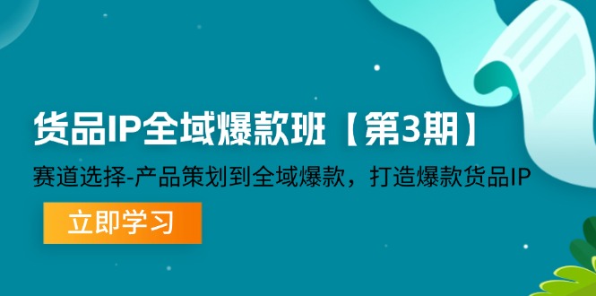 （12078期）货品-IP全域爆款班【第3期】赛道选择-产品策划到全域爆款，打造爆款货品IP-云壹网创