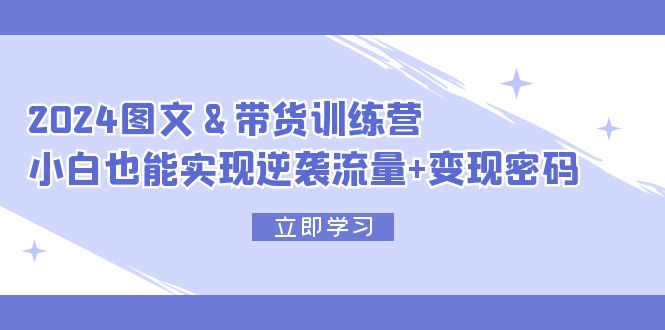 （12137期）2024 图文+带货训练营，小白也能实现逆袭流量+变现密码-云壹网创