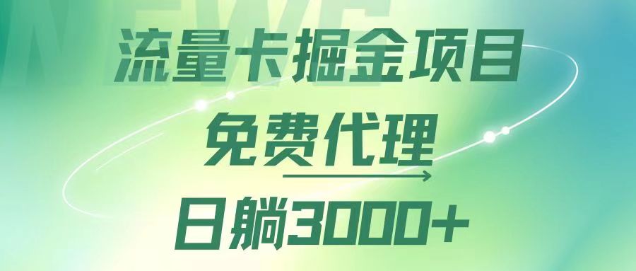 （12321期）流量卡掘金代理，日躺赚3000+，变现暴力，多种推广途径-云壹网创